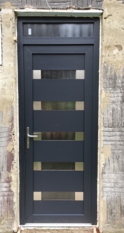 Antracit bejárati Ajtó Inox 21