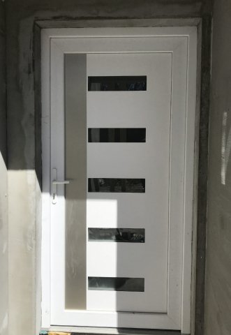 Fehér műanyag Bejárati Ajtó, Prémium Gagarin ajtópanel, decco 70 ajtó,