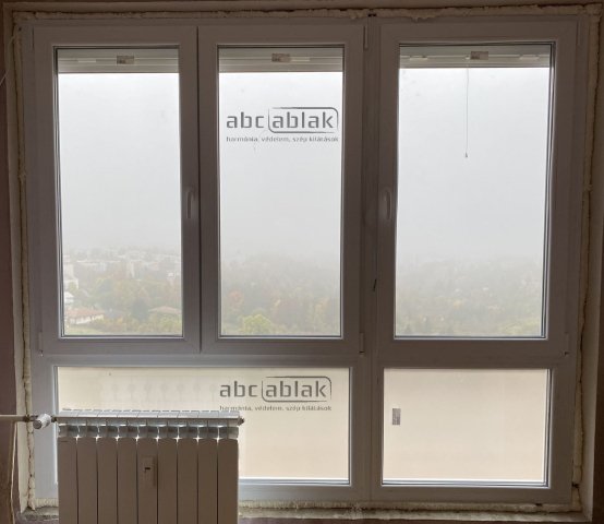 Panel nagyszoba ablak, fehér műanyag ablak, 240x210,